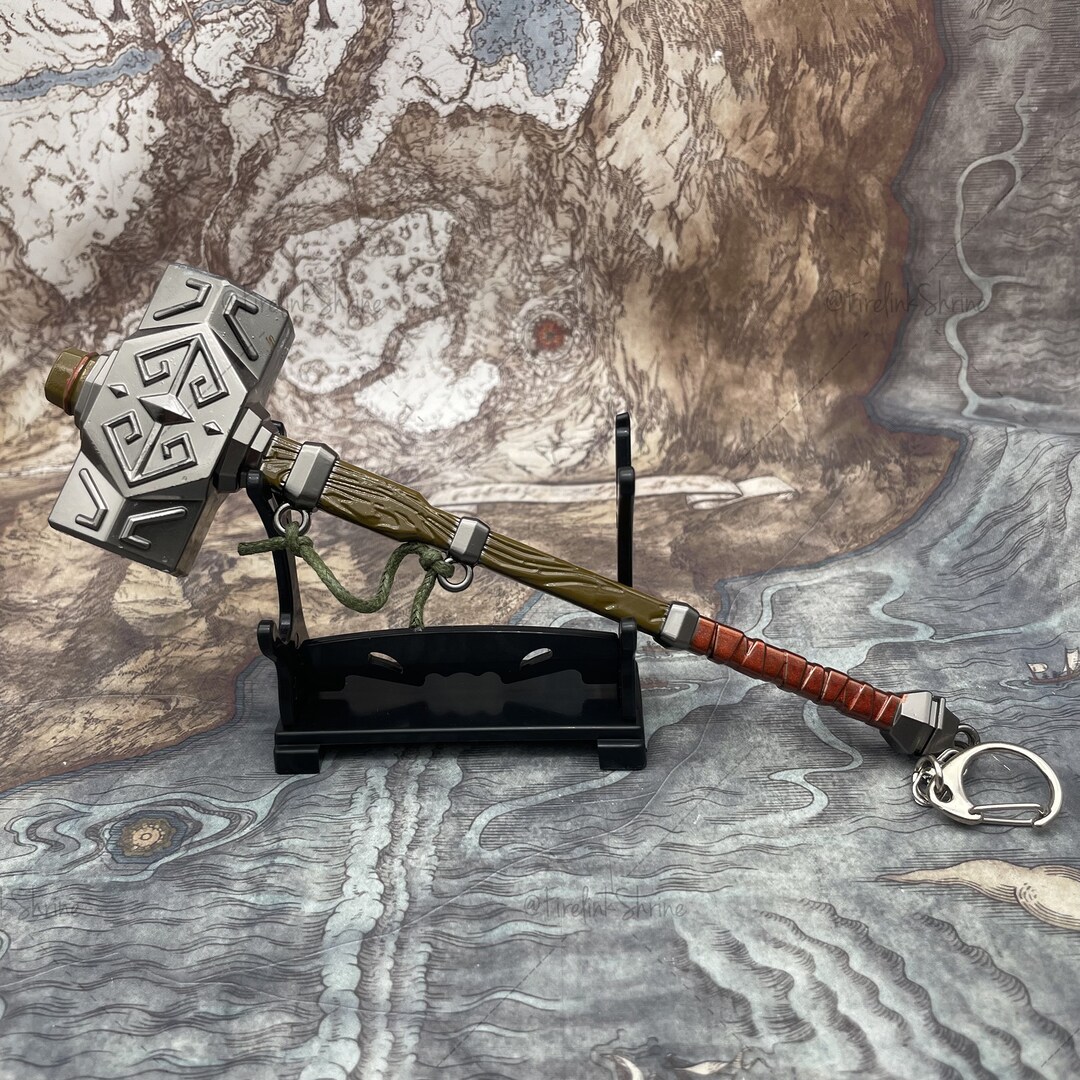 Zelda Link Iron Sledgehammer 18cm Metal Sword Keychain With Stand Zelda