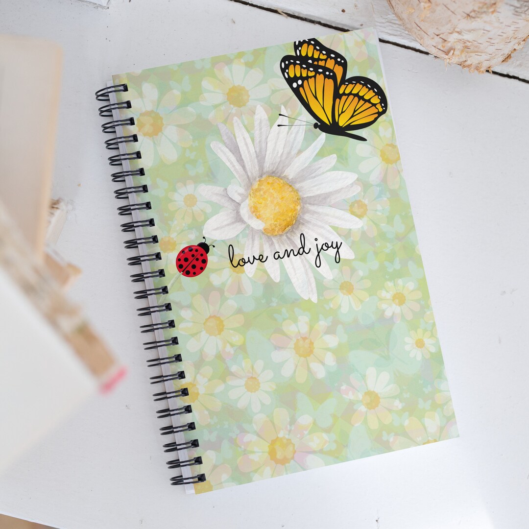 Blank Spiralbound Dotgrid Notebook Love and Joy Collection 5.5 X 8.5