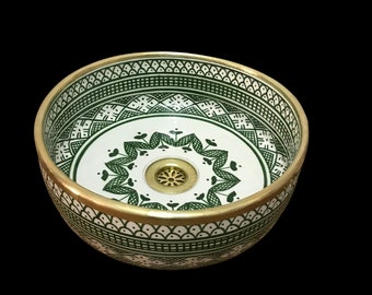 Handgefertigtes marokkanisches Keramikwaschbecken – einzigartiges Design für Ihr Badezimmer – marokkanische Handwerkskunst – trendiges Dekor – kostenloser Versand