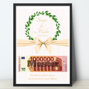 Geldgeschenk Hochzeit, personalisiertes Hochzeitsgeschenk, Geschenk Hochzeit Ausdrucken, Geldgeschenk Hochzeit drucken, Hochzeitsgeschenk