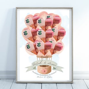 Regalo de dinero para la boda, regalo de boda personalizado, regalo de boda para imprimir, plantilla de regalo de dinero, regalo de recién casados