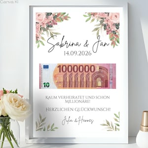 Hochzeitsgeschenk Geld, Geldgeschenk Brautpaar, Geschenk Hochzeit DIY, personalisiertes Hochzeitsgeschenk,Geldgeschenk Druckvorlage Hochzeit