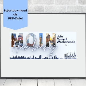 Voucher podróżny, voucher wakacyjny, voucher na wycieczkę miejską, voucher wakacyjny, prezent podróżny, prezent Hamburg, szablon vouchera, Hamburg