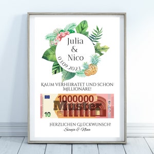 Wedding gift money, wedding gift personalized, wedding money gift, personalized gift bride and groom, print gift template