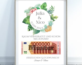 Wedding gift money, wedding gift personalized, wedding money gift, personalized gift bride and groom, print gift template