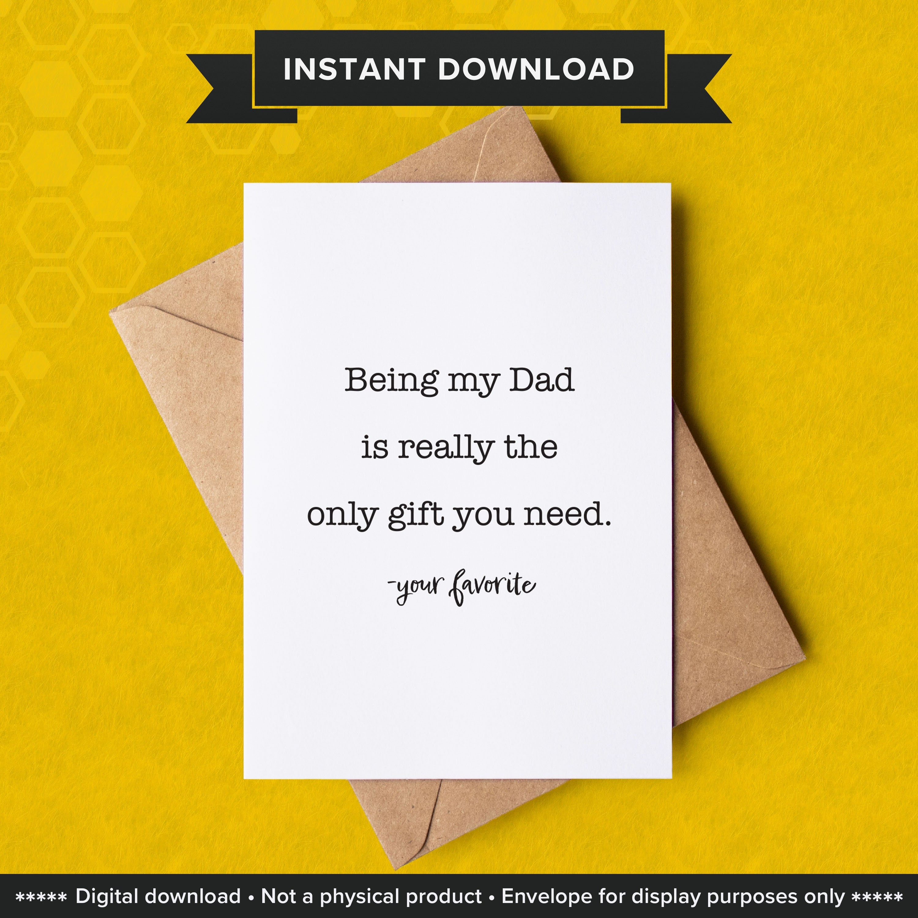 Funny Birthday Card, Printable Card, Humorous Card for Dad, Happy