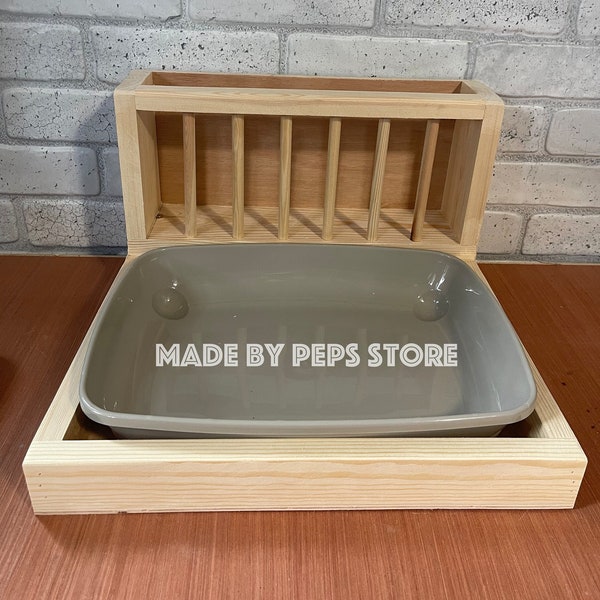 Wooden Hay Feeder and Litter Tray