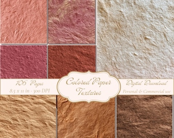 Colored Paper Textures, Kraft Papers Backgrounds for Junk Journals and Scrapbooking, Digital Paper Pack