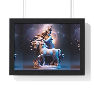 Magical Unicorn Framed Poster, Enchanted Decor, Dreamy Wall Art, Fairy Tale Gift, Fantasy Home Decor, Kids Room Decoration