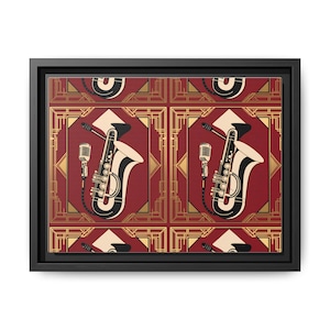 Vintage Jazz Trumpet Canvas Art Print, Retro Music Wall Decor, Framed Art, Gift for Musicians, Home Office Decor, Jazz-Themed Art
