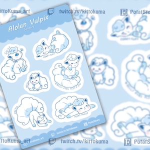 Cute Alolan Vulpix Sticker Sheet Potatmon