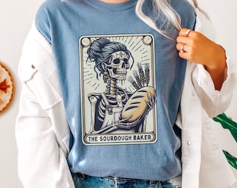 Sourdough Bread Shirt, Comfort Colors Sourdough Baker Tarot Card Tshirt, Halloween Homemaker Tee, Funny Homemaker Shirt, Sourdough Starter