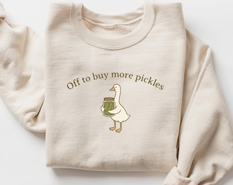 Funny Pickle Goose Sweatshirt, Gildan Pickle Lover Crewneck, Pickle Festival Shirt, Gift for Pickle Lover, Goose Pickles, Pickling Season
