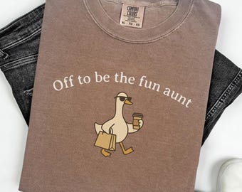 Auntie Shirt, Funny Aunt Goose Comfort Colors T-shirt, Gift for Aunt, Aunt Gift, Pregnancy Announcement for Sister, Future Aunt Tee