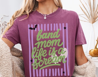 Band Mom Halloween Shirt, Comfort Colors Marching Band Mom Ghosts T-shirt, Fall Band Mama Gift