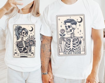 Couples Halloween Shirt, Halloween Couple Gift, Funny Tarot Card Spooky Boyfriend Girlfriend Comfort Colors Tee, Halloween Matching TShirts