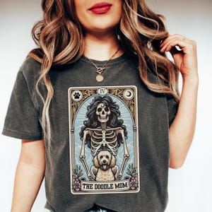Goldendoodle  Shirt, Comfort Colors® Golden Doodle Mom Tarot Card T-shirt, Fall Golden Doodle Retriever Tee, Gift for Golden Doodle Dog Mama