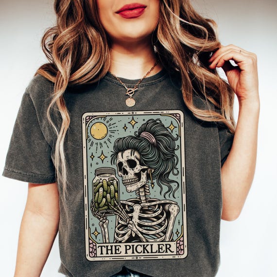 Funny Pickle Shirt, Comfort Colors Pickle Lover Tarot Card T-shirt, Pickles Tee, Gift for Pickle Lover, Canned Pickles, Pickling Season