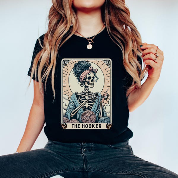 Funny Crochet Shirt, Bella + Canvas Crochet Lover Tarot Card T-shirt, Crocheter Tee, Gift for Crocheter, Cute Crochet Tshirt Gift, Mom Gift