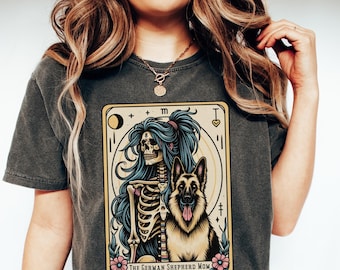 German Shepherd Shirt, Comfort Colors® German Shepherd Mom Tarot Card T-shirt, German Shepherd Halloween Tee, Gift for German Shepherd Mama
