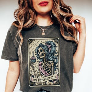 50th Birthday Gift for Her, Comfort Colors 50th Birthday Tarot Card T-Shirt, Funny Skeleton Birthday Celebration Tee, 50th B-day Gift