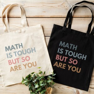 Math Teacher Gift, Math Teacher Cotton Canvas Tote Bag, Gift for New Math Teacher, Mathematics Teacher Appreciation, Funny Math Tote Bag