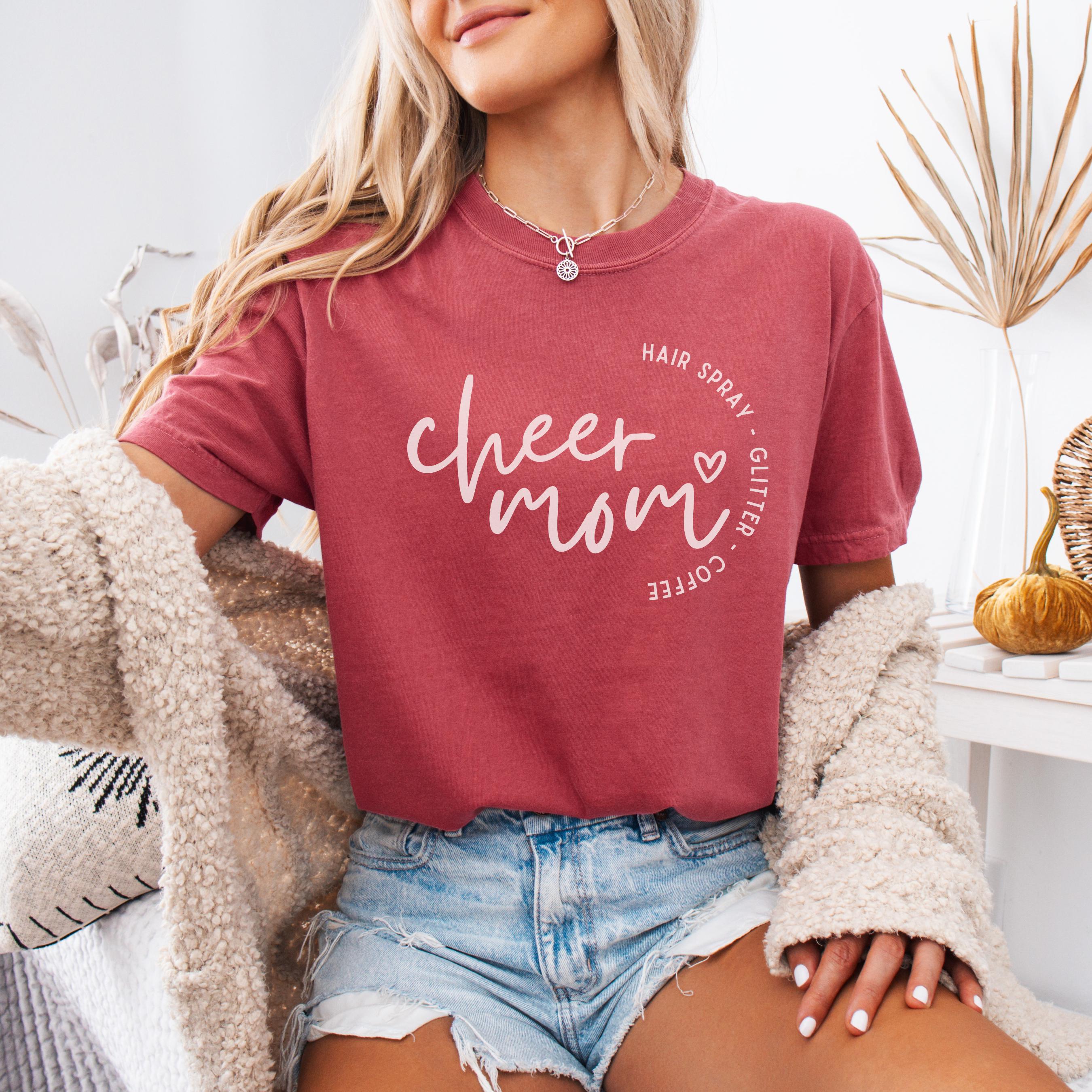 Cheer Mom Shirt, Comfort Colors® Cheer Mom T-shirt, Cute Cheerleading Mama Tee, Gift for Cheer Mom, Cheer Mom Gift, Cheer Competition Tshirt