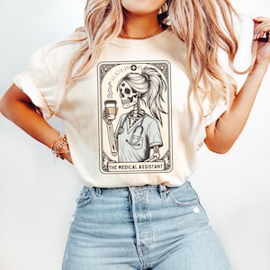 Medical Assistant Shirt, Comfort Colors Medical Assistant Tarot Card T-Shirt, CMA Gift, Certified Medical Assistant Tee, Nurse Appreciation Ivory