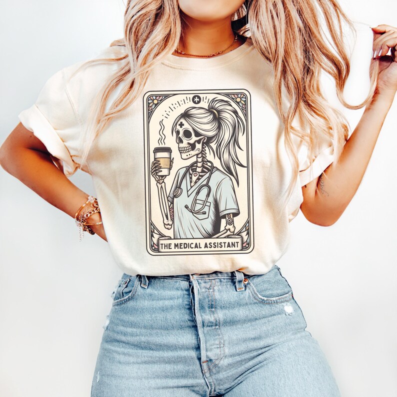 Medical Assistant Shirt, Comfort Colors Medical Assistant Tarot Card T-Shirt, CMA Gift, Certified Medical Assistant Tee, Nurse Appreciation Ivory