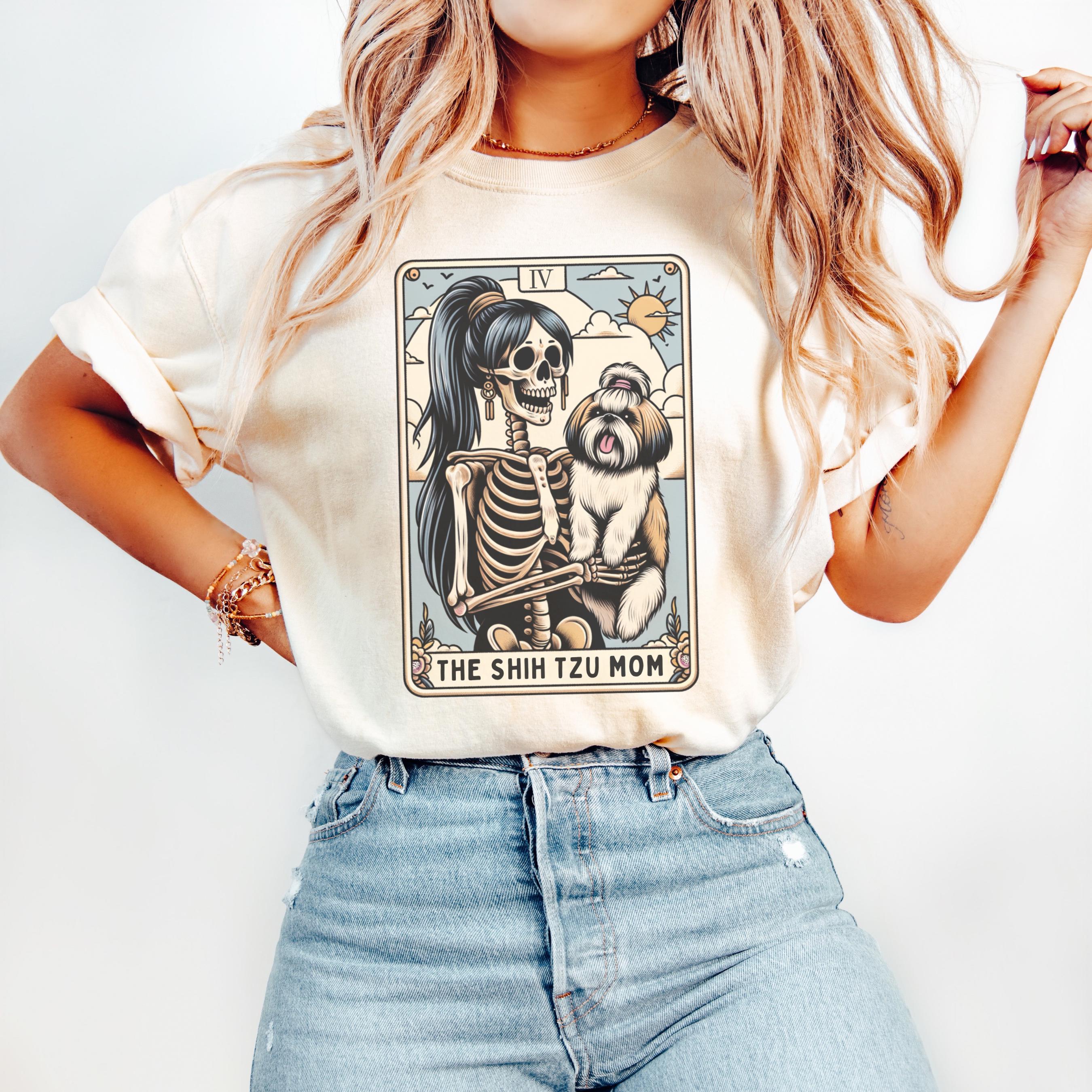 T-Shirt Holy Shih Tzu - Maglietta Divertente Cane Shitzu Uomo Grigio Chiaro - Foto 2