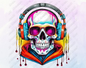 アート・デザイン・音楽 HIP HOP Best 100 Skull print with hip hop clothes headphones and graffiti