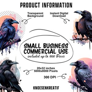 Sublimation crow and raven, Mystical bird illustrations