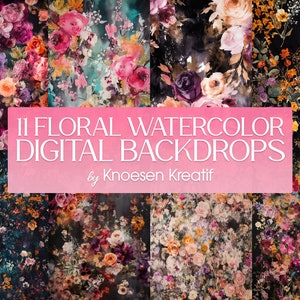 Sobreposições de fundo digital floral elegante | Contexto da fotografia da gravidez das belas artes | Sobreposições de textura do Photoshop para imagens