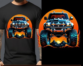 Disegno a sublimazione di Monster Truck: file PNG per bambini (download digitale)