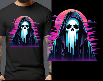 Horror Grim Reaper T-Shirt Design: PNG File (Digital Download)