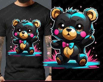 Valentines day Teddy Bear png for Colorful png design. Png for shirt, sublimation designs for urban design and streetwear Dtf png