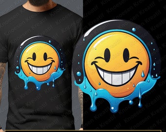 Smiley Face Drip PNG: Design Urbano Streetwear (Download Digitale)