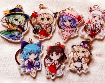 Touhou Project - Hakurei Reimu Kirisame Marisa Cirno Remilia Flandre Scarlet Fujiwara no Mokou Komeiji Koishi - acrylic charm keychain