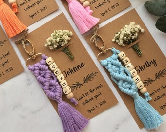 Personalized Bridesmaid Proposal, Will you be my Bridesmaid Gifts, Matron of Honor Gifts, Maid of Honor Gift, Macrame Keychain, Wedding Gift