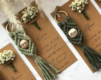 Personalized Gifts For Bridesmaid Proposal, Bridesmaid Bridal Party Gift, Bridesmaid Box Gift, Wedding Gift For Bridesmaid, Macrame Keychain