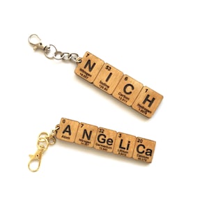 Custom Chemistry Name Keychain Gift, Periodic Table Element Keychain ...