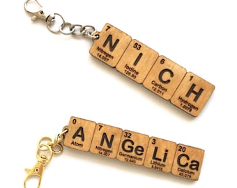 Personalized Chemistry Name Keychain, Periodic Table Element Keychain Gifts, Chemistry Keychain Gift For Students, Graduation Keychain Gifts