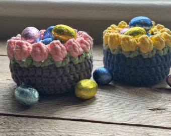 Crochet Spring/Easter Tulip Baskets