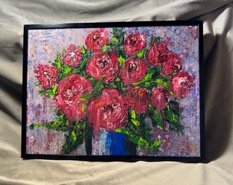 Abstract Painting "Belated Roses"