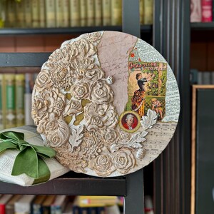 Wolfie - Arte de pared de arcilla de Mozart, redondo, 10 x 10 cm, decoración romántica para amantes de la música