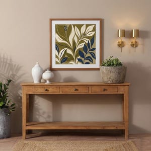 Reclaimed Teak Wood Console Table: Entryway Hall Table with Drawers,