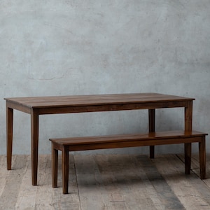 Modern Dining Table and Bench Set, Kitchen Dining Table Set, Farmhouse Dining Bench Set, Reclaimed  Wood Dining Table, Dining Room Furniture