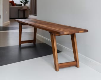 Reclaimed Teak Wood Bench: Modern Entryway, Dining, Rustic Hallway, Living Room or Bedroom Seating
