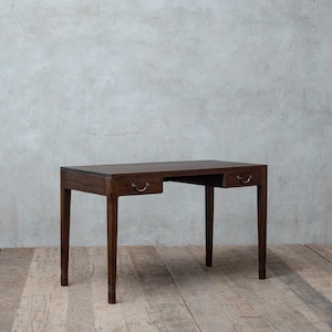 Inspired Office Desk With 2 Drawers, Modern Home Office Desk, Reclaimed Teak Wood Writing Desk, Solid Top Desk, Office Furniture, Wood Desk