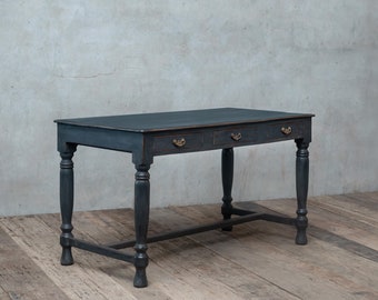 Rustic Writing Desk With 3 Drawer, Reclaimed Teak Wood Desk, Solid Top Desk, Rustic Home Office Desk, Antique Desk With Drawer, Vintage Desk